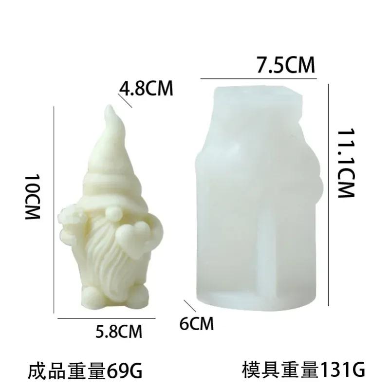 Hold Love Dwarf Candle Silicone Mold 3D Crafts Dwarf Statue Plaster Resin Mould DIY Soap Candle Making Tool Valentine's Day Gift