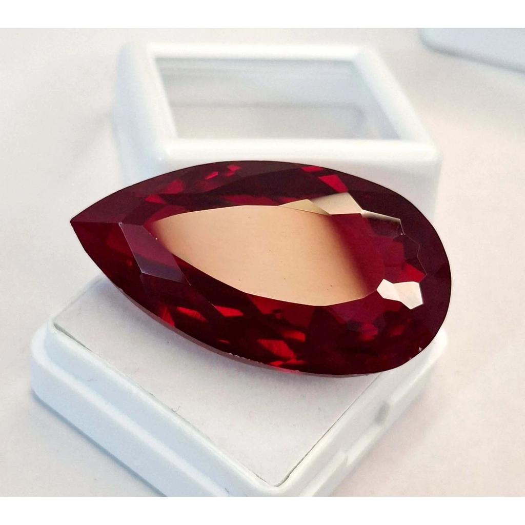 Stunning Red Ruby Mozambique Natural Pear Cut 61-63 Ct Certified Loose Gemstone