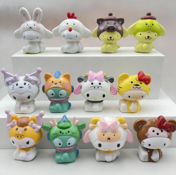 Latest In Stock Kt Cat Zodiac Talisman Series  Figurine Cute Ugly Fish Pudding Dog Doll Ornament Latest Year Surprise Present