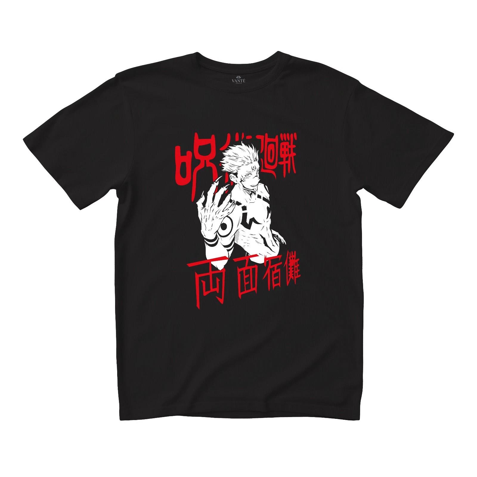 Сукуна Король Проклятий Аниме Футболка Графическая Футболка Унисекс Топ XL