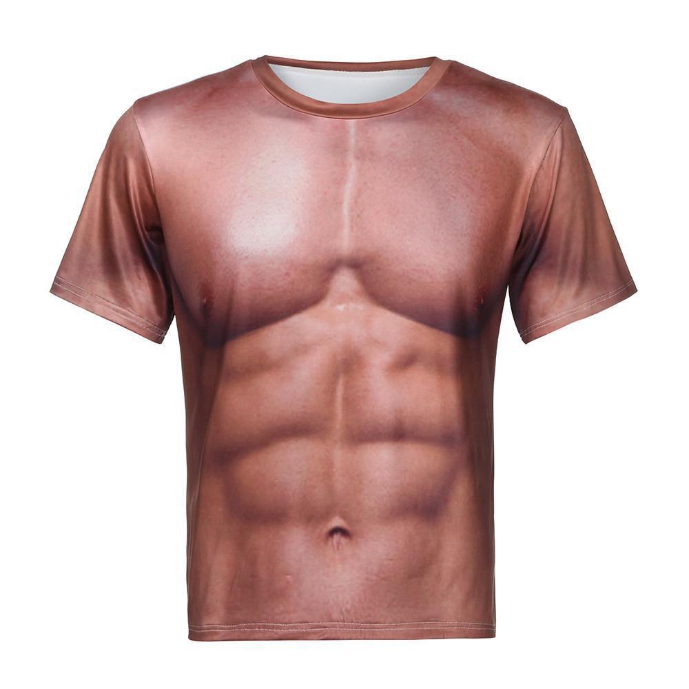 3D Digital Printed Men's T-shirt Muscle Funny T-shirt