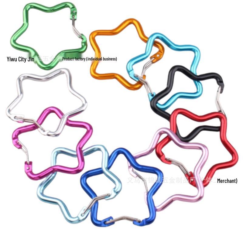 Outdoor Aluminum Alloy Five-Point Star Carabiner for Climbing and Luggage with Quick Release.