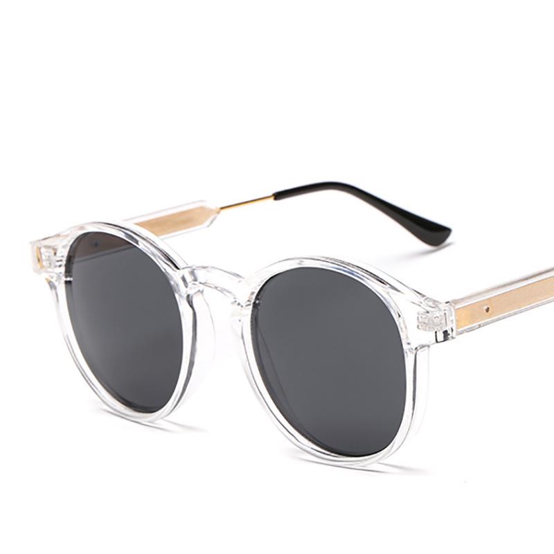 Trendy Women's Retro Round Frame Anti-UV Sunglasses