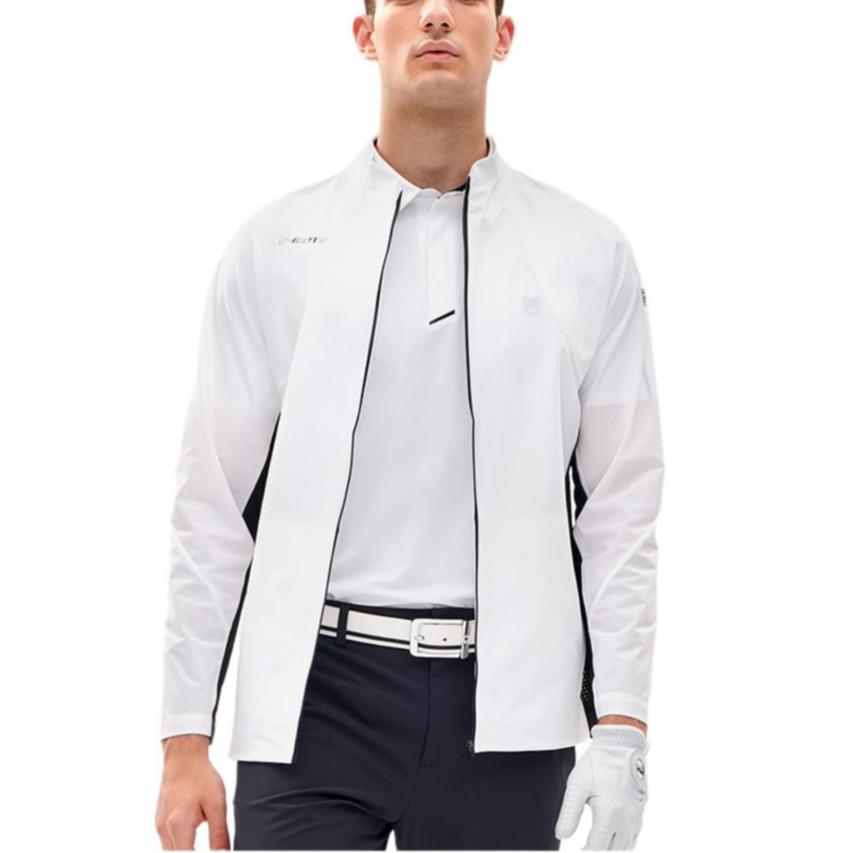 FILA Lightweight Retro Sports Golf Stand Collar Jacket Men jackets Jade-White A11M225701F-WT
