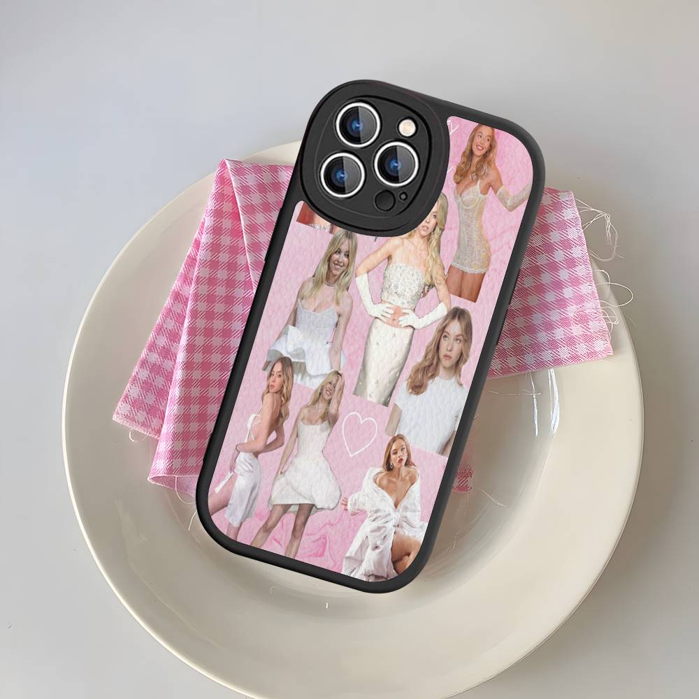 

Singer Sydney S-Sweeney Leather Phone Case For Iphone 16 15 14 Plus 13 12 11 Pro Max Case iPhone 16pro max