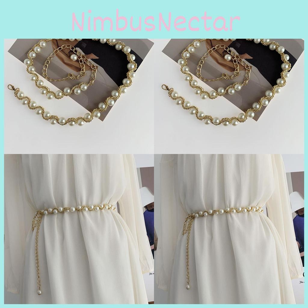 Stylish Korean Women's Pearl Waist Chain Elegant Dress Accessory For Fashionable Outfits