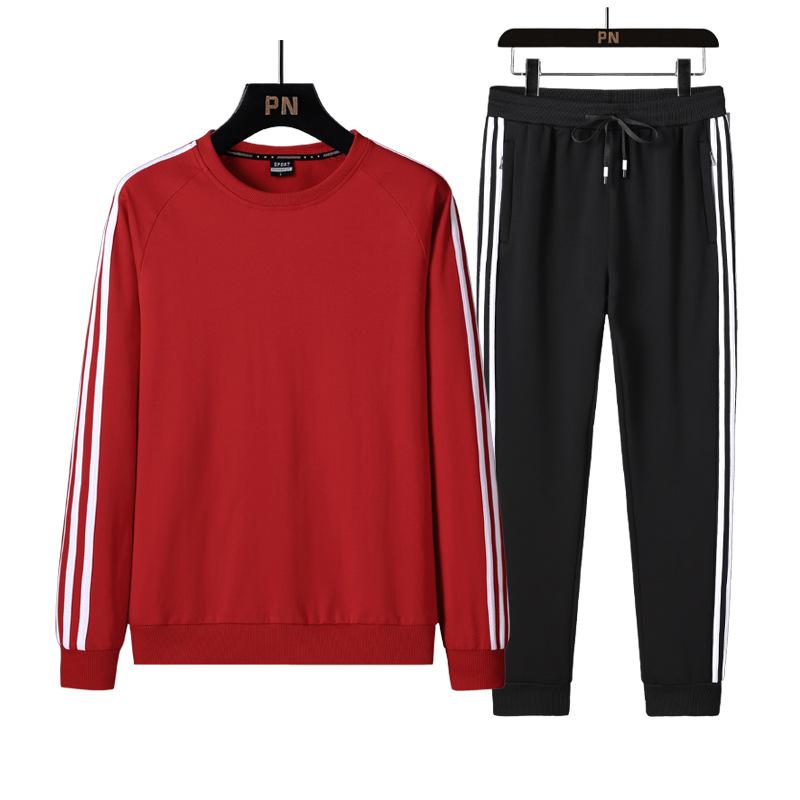 Costum Bumbac Bărbați Toamnă și Iarnă Casual Sport Lejer Oversized Hanorac și Pantaloni Set Două Piese