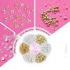 2026 Trendy Nail Art Rhinestones: Mixed Styles Metal Bow, Flat-Backed, Seven-Grids Nail Decorations