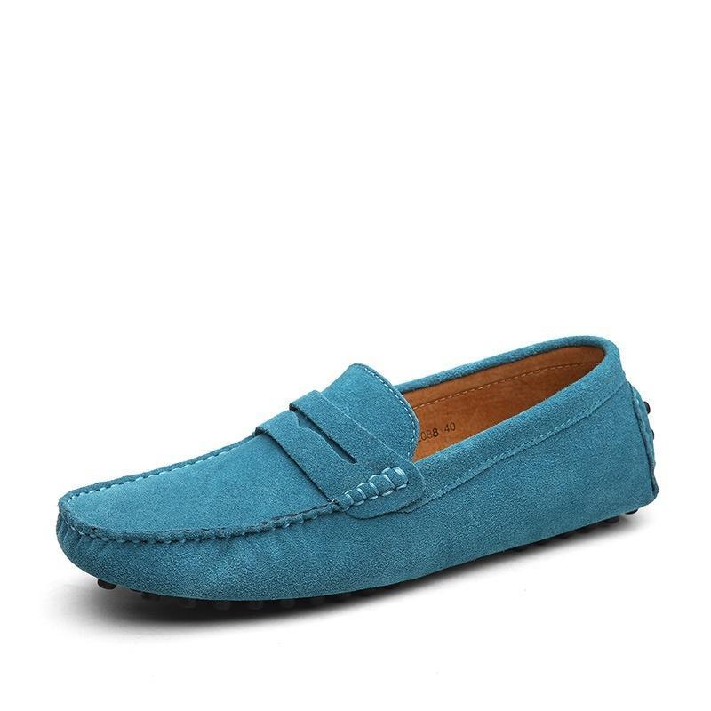 Size 38-48 Mens Casual Peas Shoes Suede Leather Men Loafers Moccasins Slip On Flats