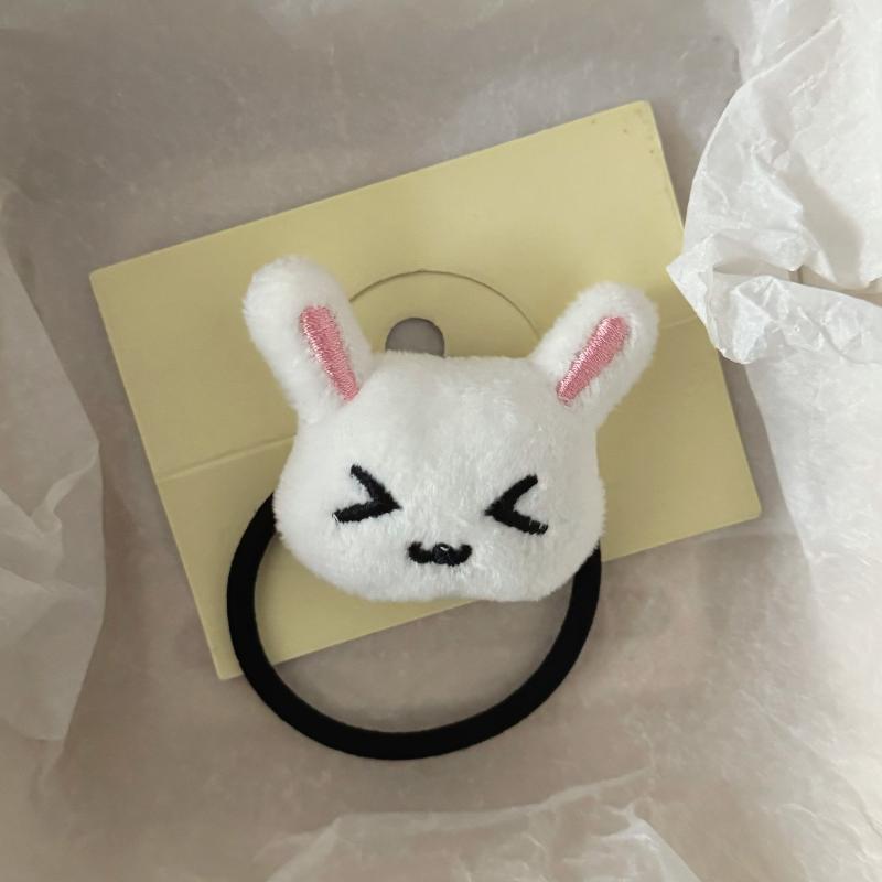 1/2Pcs Cute Plush Bunny Rabbit Hair Tie Hairband For Lolita Girls Students Ponytail Hair Rope Hair Accessories Jewelry