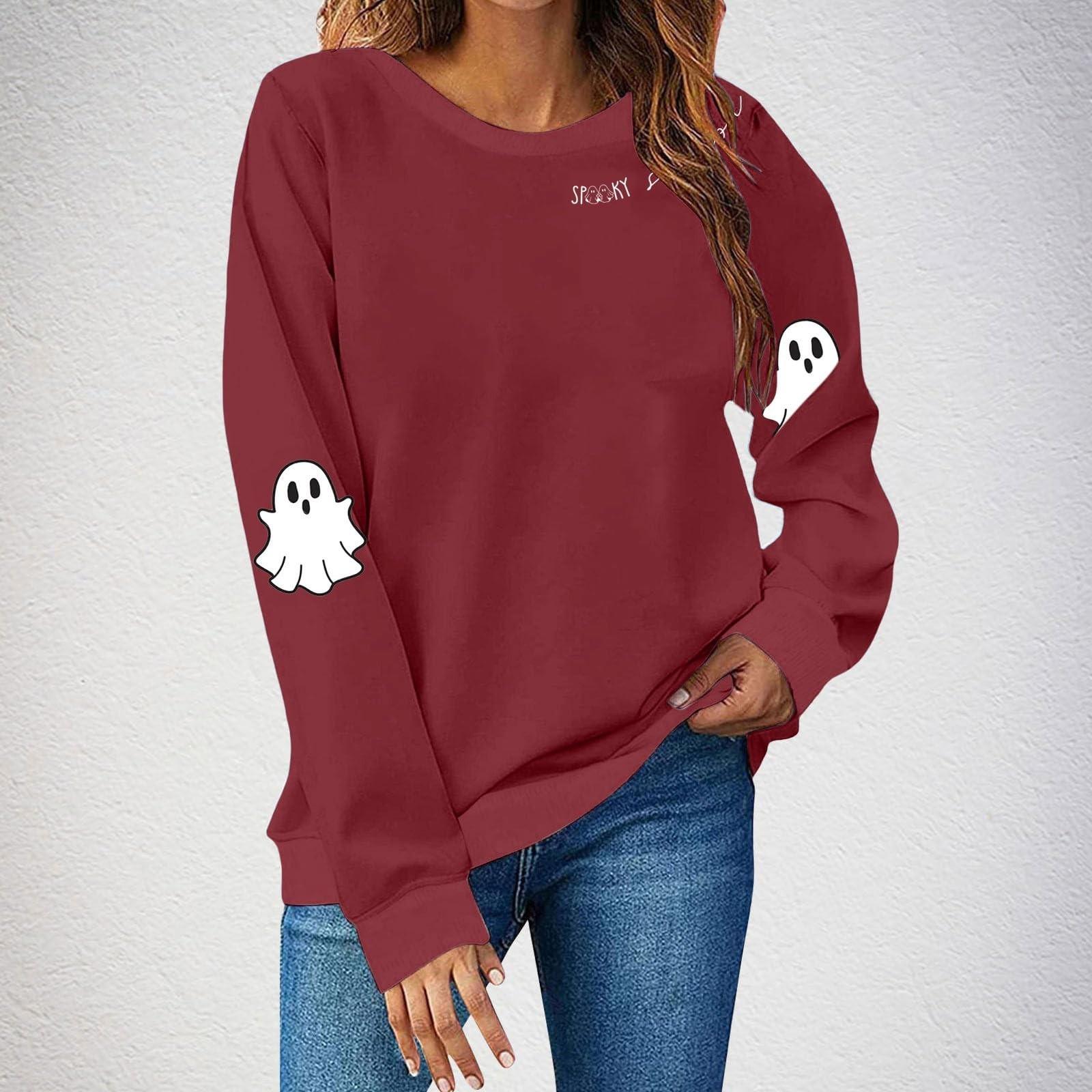 

Women s Casual Fashion Print Long Sleeve O-Neck Sweatshirts Pullover Top Blouse XL