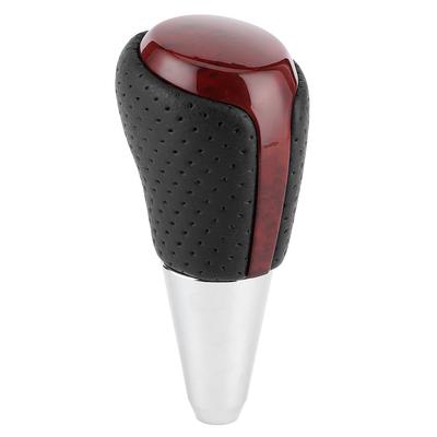Perilla de Palanca de Cambios de Cuero Artificial Shifter Compatible con Camry RAV4 Landcruiser Corolla HighlanderCuero Perforado Negro