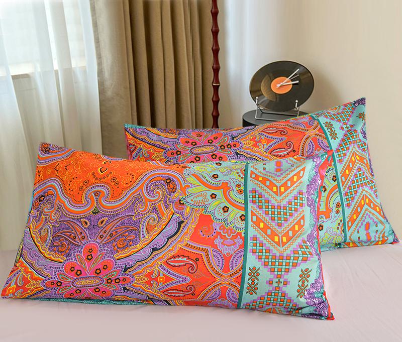 Printed Pillow Cover 2pcs Pillowcase 48x74cm Pillow Sham for Home Bed Pillowslip Rectangle Cushion Cover funda almohada