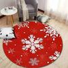Red Snowflake Patterned Carpet for Holiday Decor round carpet for home sofa bedroom, gift