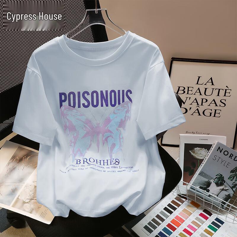 Women s Printed Loose Fit Round Neck T-Shirt M