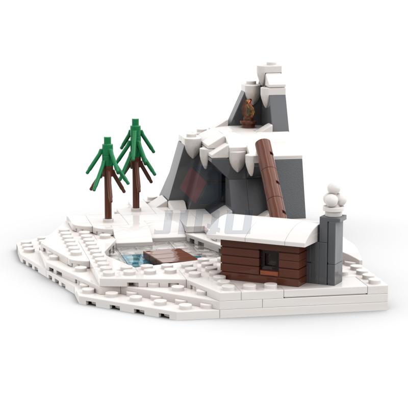 Non-Toxic Winter Mountain Landscape Model Building Blocks City Street Snow House Scene Construction Moc Bricks Diy Kid Toy Christmas Gifts
