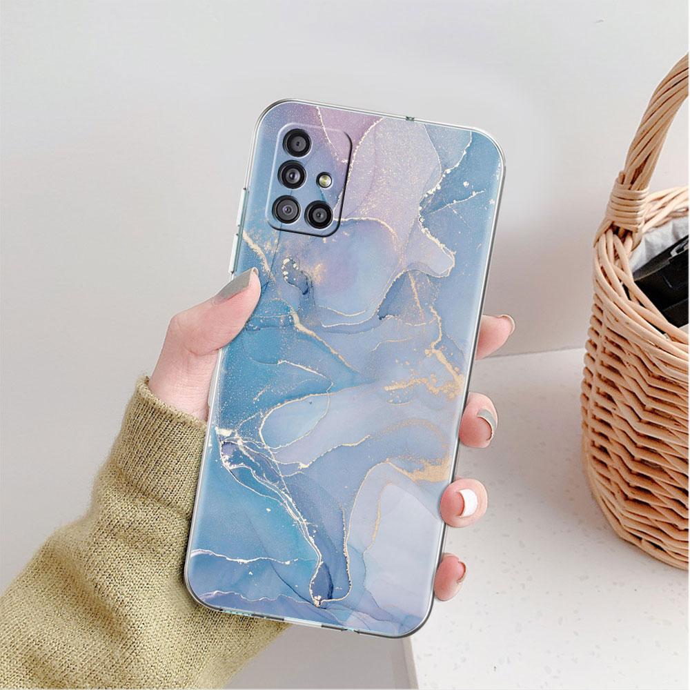 Marble Pattern 3 Clear Case For Samsung Galaxy A52 A12 A51 A32 A21s A71 A32 A22 A50 A70 A31 A72 5G Phone Cover