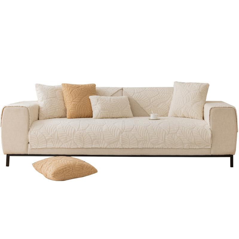 Thickening Sofa Cushion Winter Japanese Banana Leaf Cushions Seat Cushions Cover Cloth Plush Sofa Cover Simple Non-Slip