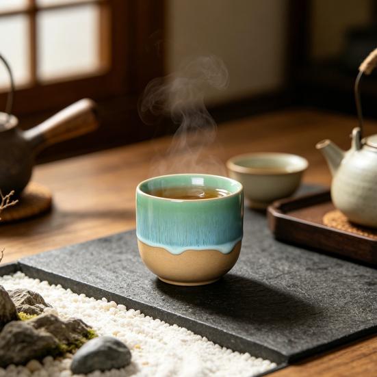 Handmade Handleless Ceramic Mug for Hot Cold Drinks 150ml Rustic Stoneware Coffee Tea Cup Easy To Clean Unique Gift for Tea Coffee Lovers