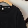 2026 Plus Size Rhinestone Lace Trim Short Sleeve Women's Top - Loose, Casual & Comfortable