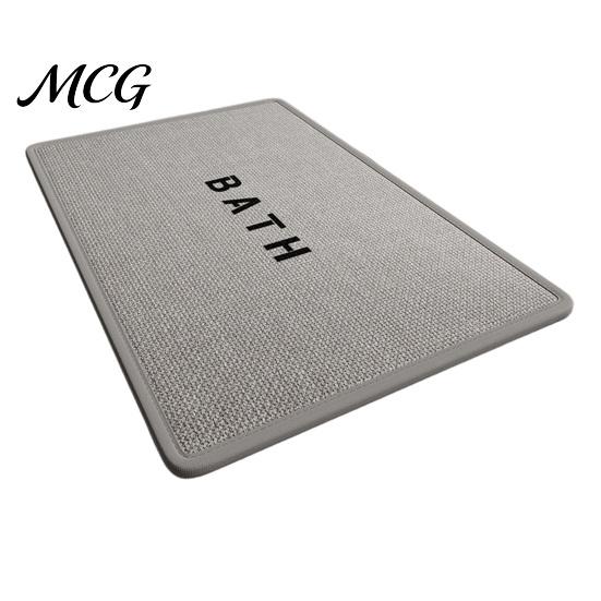 Machine Washable Mat Minimalist Bathroom Rug, Absorbent Non-Slip Floor Mat, Rectangular Door Textured Backing Rug for Home Entrance Bedroom