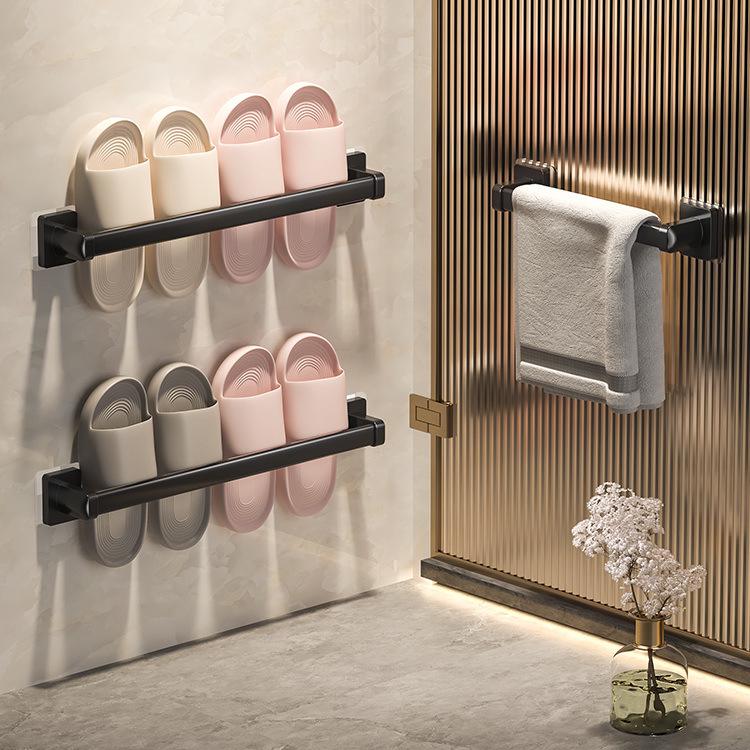 Wall-Mounted, Punch-Free Bathroom Slippers Rack