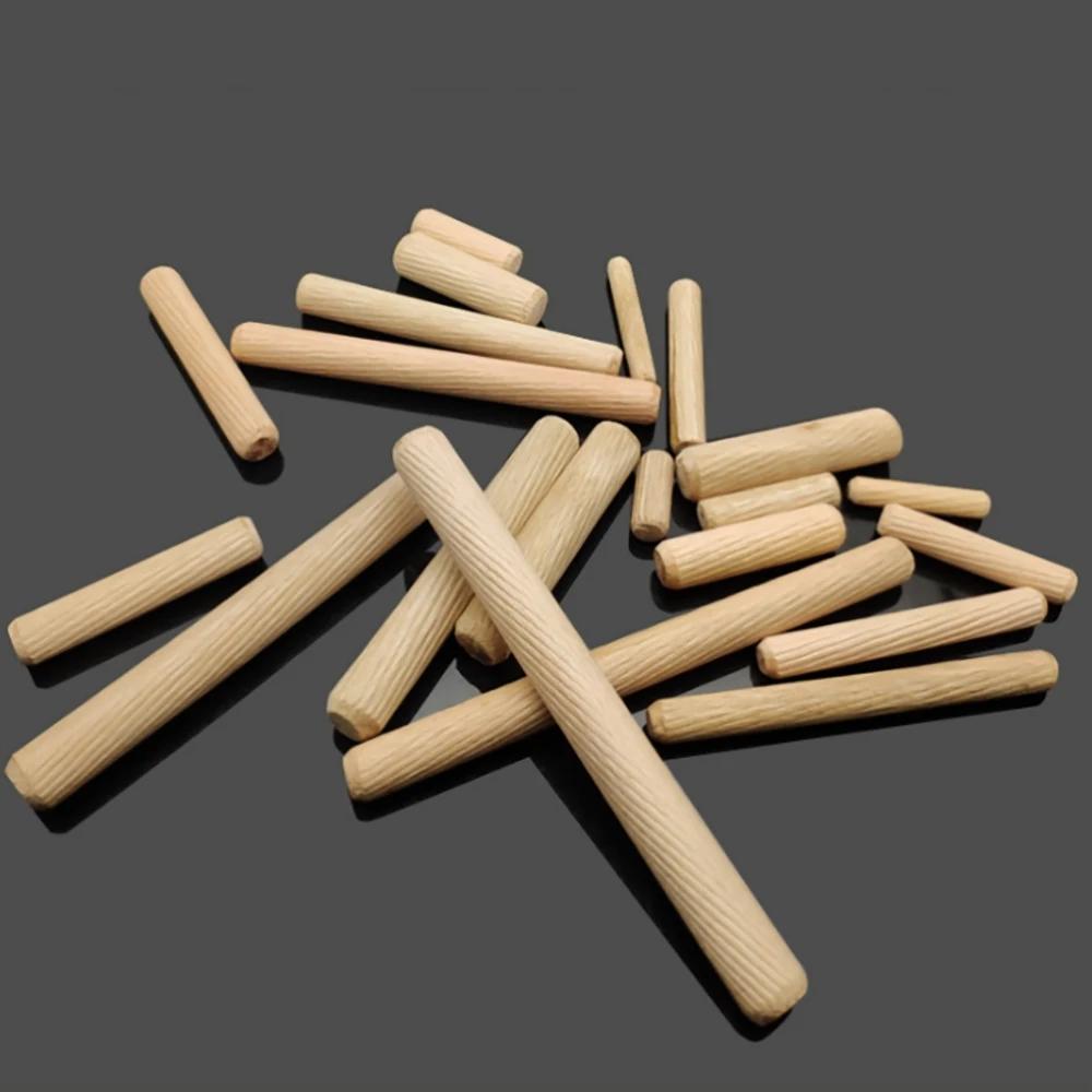 Dia 12mm Solid Wood Diagonal Round Wooden Rod Plug DIY Material Length 30/40/50/60/80/100/120mm Wardrobe Connector Wooden Nail