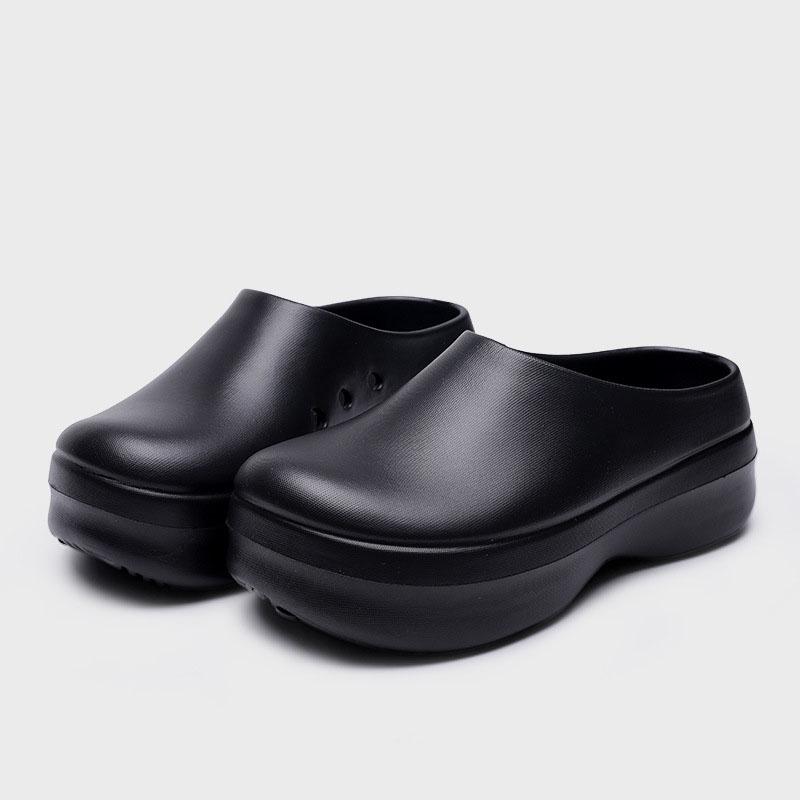 

Мужские летние пляжные тапочки, водонепроницаемые, маслостойкие, кухонные туфли, нескользящие, садовые сабо, рабочая обувь для гостиниц, женские сандалии из ЭВА 36-37 чёрный