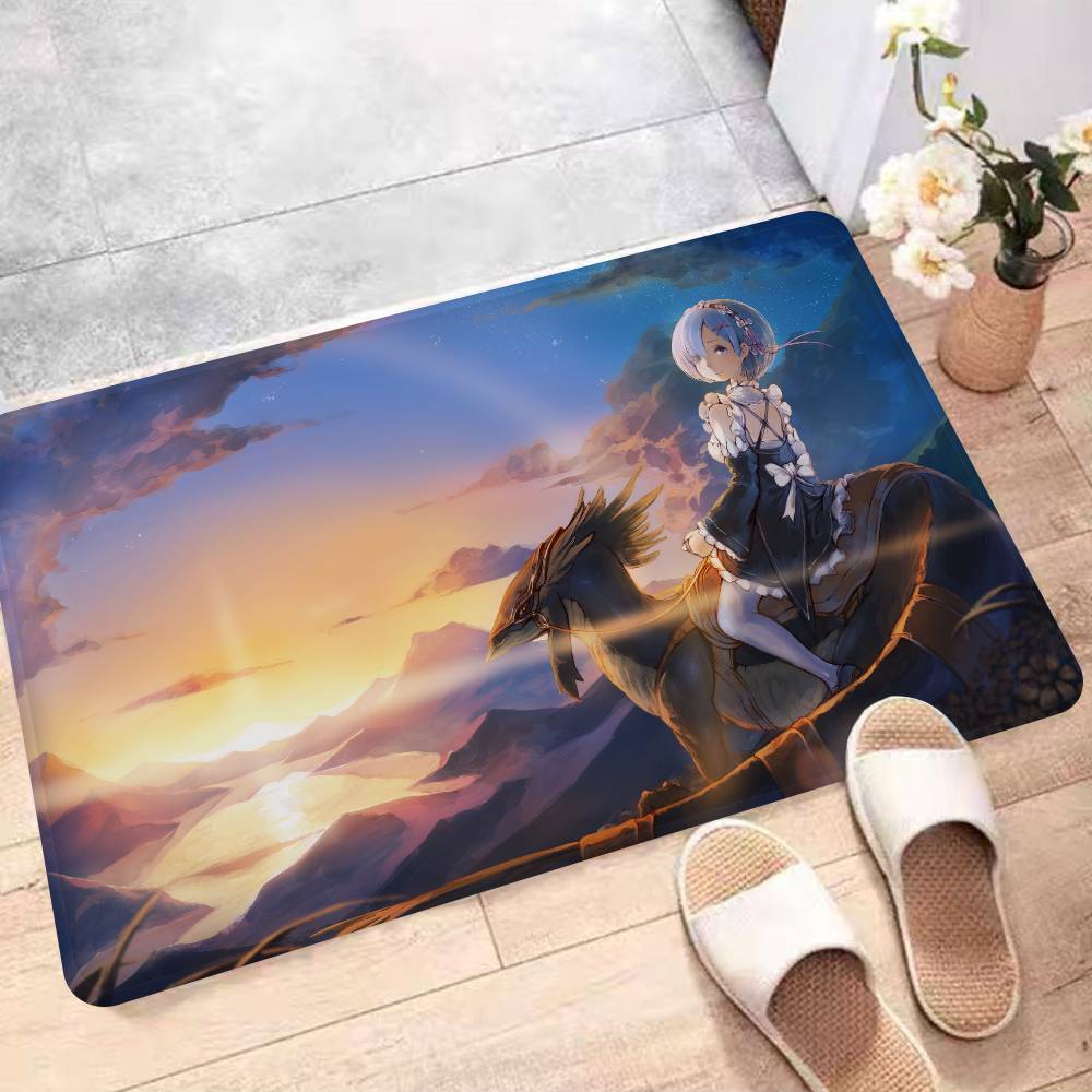 Anime RE ZERO Kitchen Mat Kids Room Bedroom Decoration Balcony Anti-Slip Doormat Living Room Alfombra