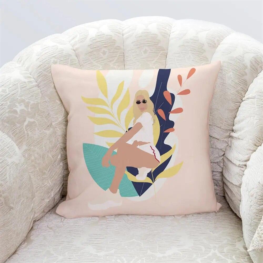 Bedroom Living Room Home Cushion Cover Geometric Abstract Pillowcase Modern Office Decor