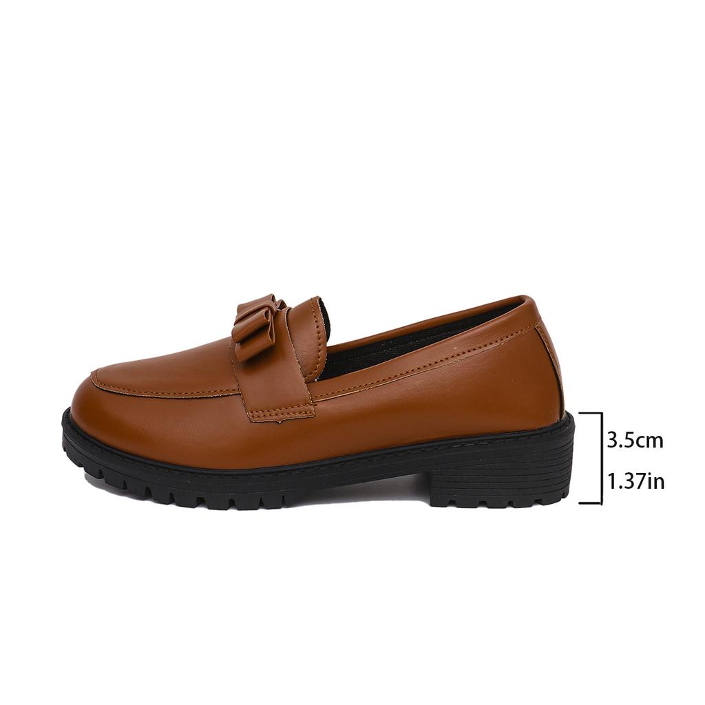 22. New temperament, beautiful mid-heeled retro European and American plus-size loafers