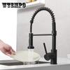 Matte Black Kitchen Sink Faucet Pull Down Kitchen Faucet Single Handle Mixer Tap 360 Rotation Torneira Cozinha Mixer Tap