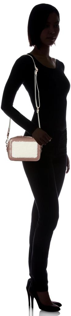 Cuco Women's Wool-Like Eco-Fur 2-Way Square Box Shoulder Bag, 2353111043, Off-White (200)