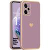 Case - Xiaomi - Redmi Note 12 Pro+ 5G - Purple - Shockproof - Golden Heart Pattern