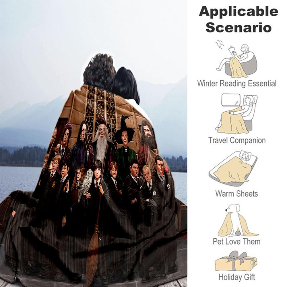 1pc Harry Potter Hogwarts Professor Outdoor Flannel Throw Blanket All Season Soft Warmth,Home Decor 1031256