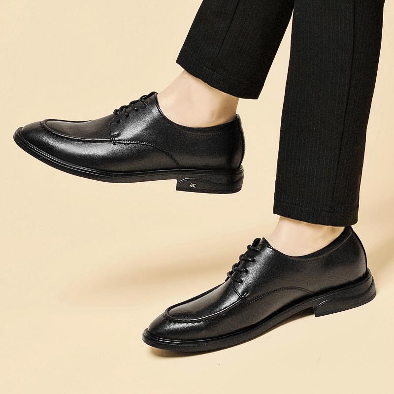 Men's Business Dress Oxford Shoes for Men Genuine Leather Footwear Mens Comfortable Casual Shoes Hot Sale Male Flats