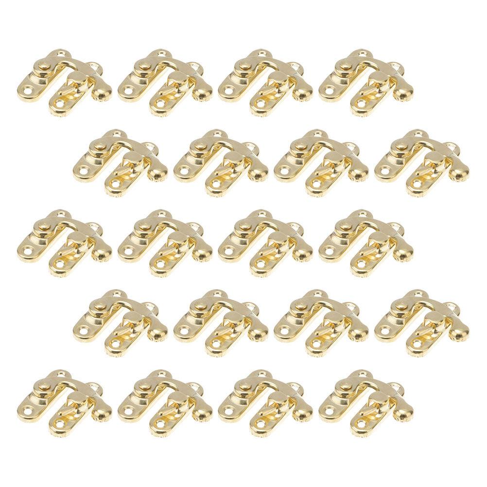 20Pcs Vintage Horn Lock Wood Metal Hasp Clasp Latch Toggle Latch for Jewelry Box Toolbox Cabinet Door Craft