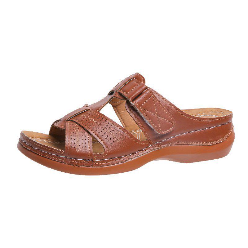 2025 Summer Women s Plus Size Open Toe Wedge Slippers, Available in Sizes 35-44 38