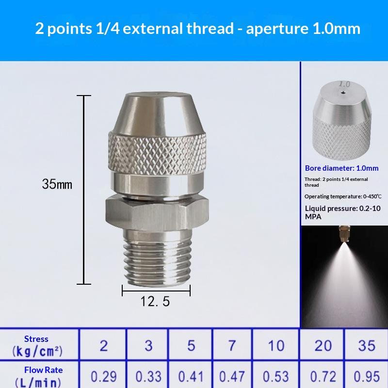 0.6 0.8 1.0 1.2 1.5 2.0Mm Hole Stainless Steel Nozzle Adjustable Steam Volume For Fog Cannon Machine 1/8' 1/4' 3/8' 1/2'