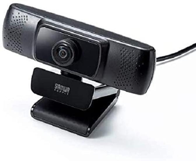 Sanwa Supply Wide Lens Web Camera for Conferences Long Cable USB Connection Ultra Wide Angle Microphone Compatible with Skype Black (3m Type) 150°