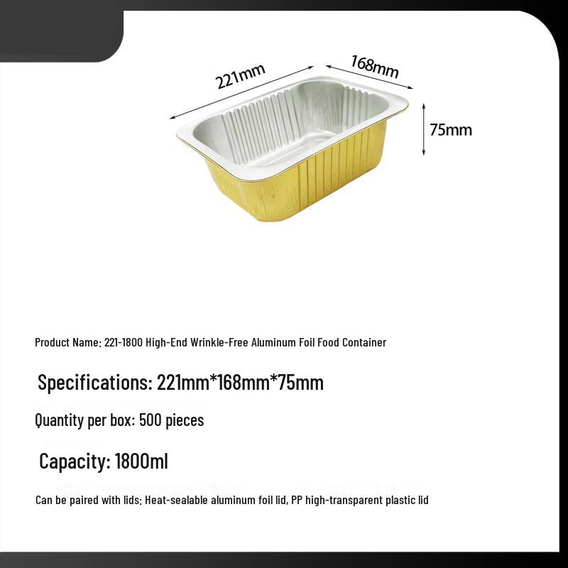 Handon Gold Square Aluminum Foil Food Container