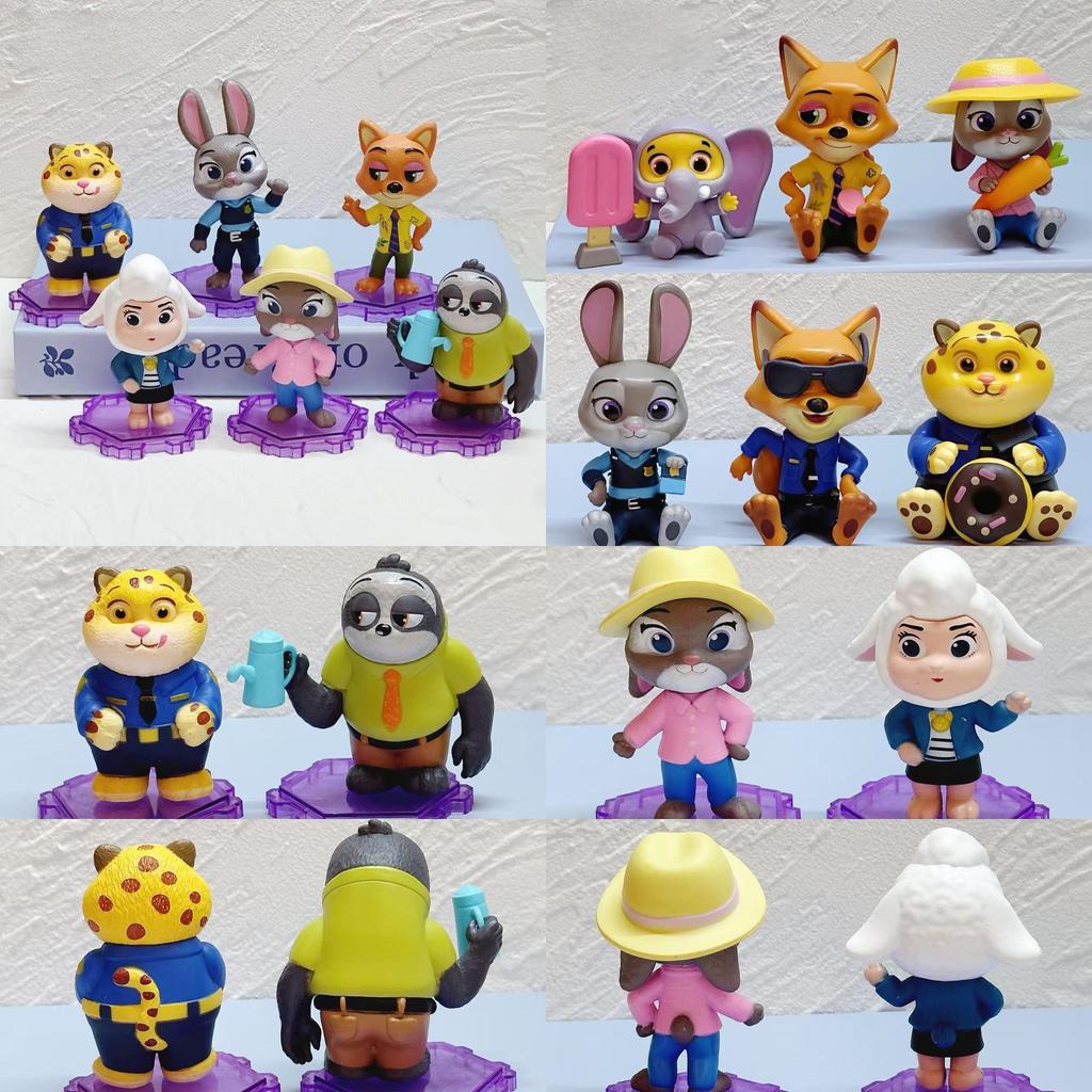 Zootopia Pvc Collectible Figures Set With Articulated Design For Kids And Fans