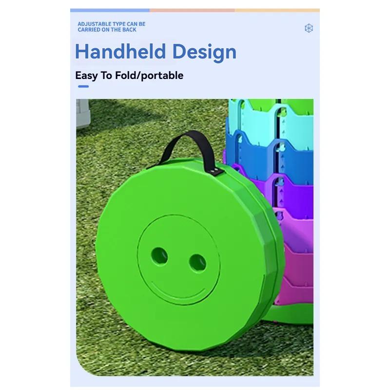 2025 1 Stück Regenbogen Klapphocker Verstellbare Höhe PP-Material Tragbar Zusammenklappbar Kompakt für Camping Angeln Outdoor-Aktivitäten