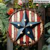 2D Flat, [Trebalena 2D FLAT] Metal Sign Aluminum "Rustic Americana Shield Wall Art - Vintage USA 76 Star Design, Perfect for Farmhouse Decor and