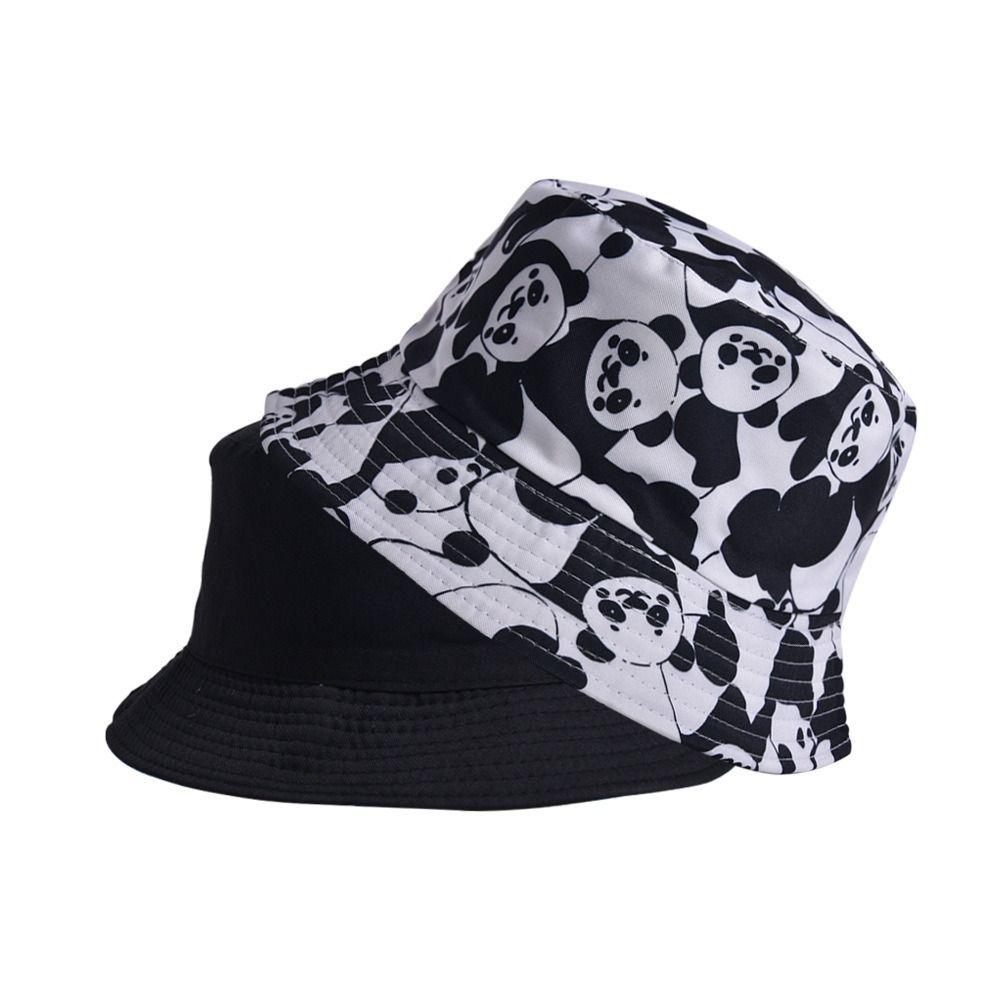80s 90s Beach Fishing Hat Double-side Print Cap Retro Reversible Fisherman Hat  Men Women