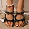 N Nü Age Reduction Bow Flat Slippers Summer Fashion Casual Lightweight Outdoor Sandals