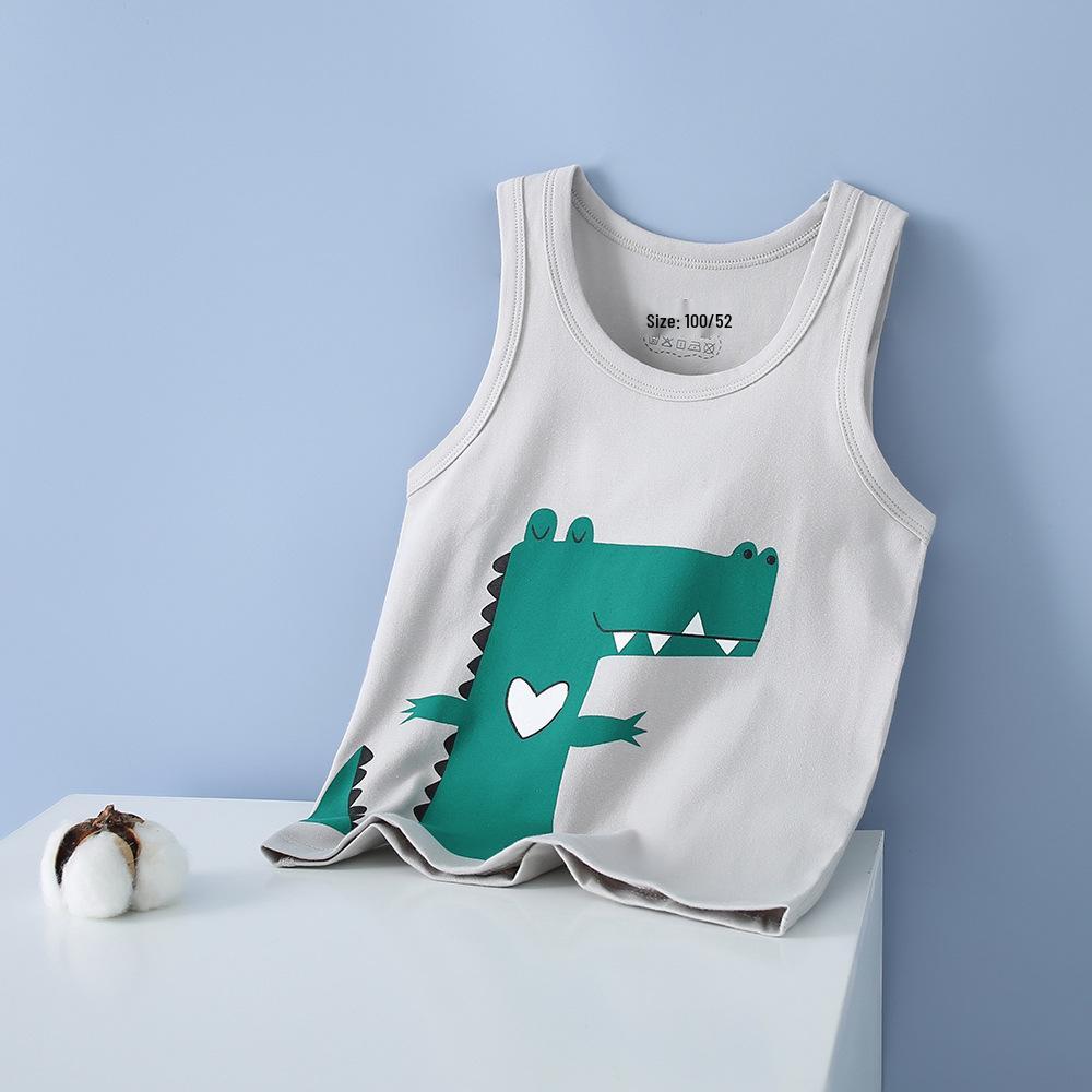 Summer Kids' Cotton Spaghetti Strap Vest - Colorful Base Layer for Boys and Girls