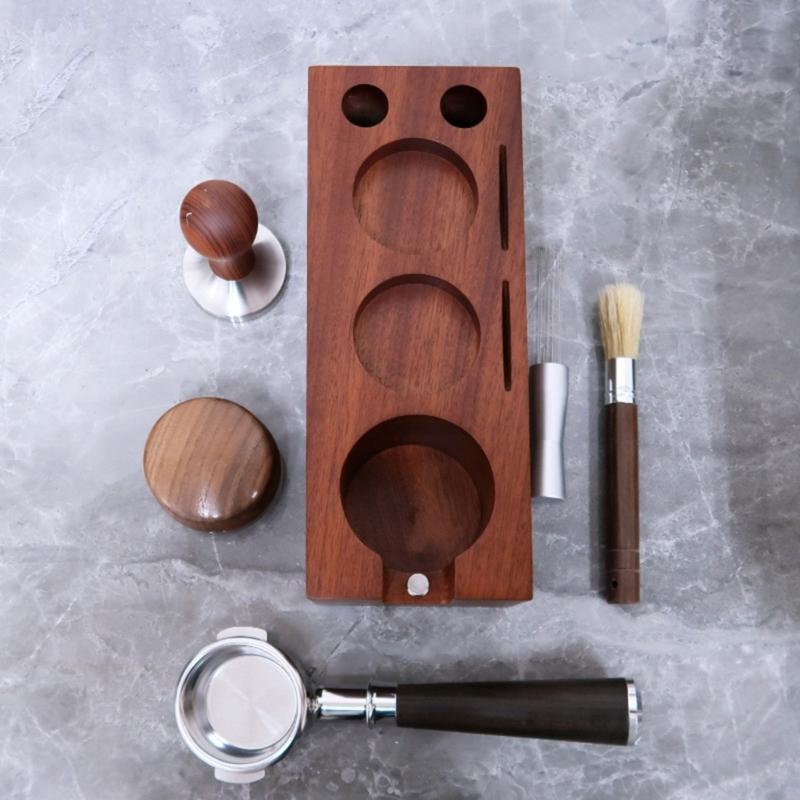 Wood Tamper Station Coffee Supplies Coffee Tool Holder Coffee Tamper Station Wood Material Gift for Coffee Enthusiasts