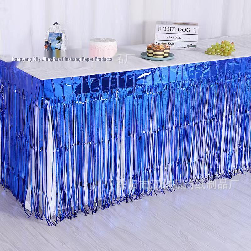 Disposable Tassel Table Skirt for Weddings, Birthdays, and Festivals