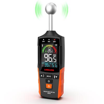 LASELION MS04 Pinless Moisture Meter with Ball Probe, Non-Destructive Area Scanning, Ideal for Wooden Walls and Building Materials, Customizable, Humi